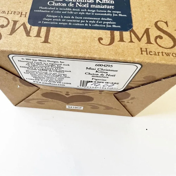 Jim Shore Carved Figurine Mini Christmas Kitten 2009 Enesco Collectible New Box - Picture 6 of 8